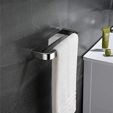 Celbon Towel Bar Holder Self Adhesive Towel Ring Holder Stainless Steel For Kitchen Bathroom Toilet 26CM (Chrome)