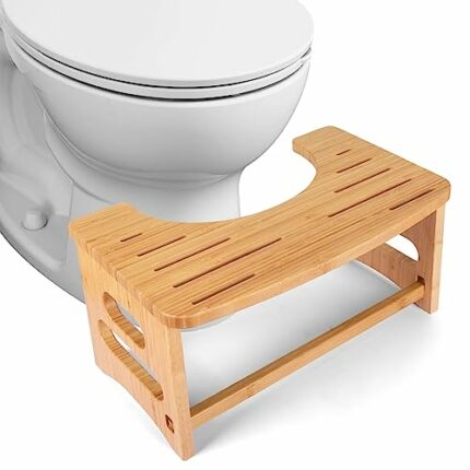 Forest aesthetics The Original Folding Bamboo Toilet Stool,Collapsible Bathroom Stool for Natural Color,Portable and Space-Saving