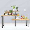 3 Tier Spice Rack with Hooks, Space Saving Organizer Corner Shelf, Free Standing Spice Racks, Adjustable Display Shelves for Kitchen storage, Sto