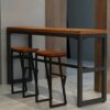 DINGZZ Industrial Bar Stool, Antique Vintage Stool Height Backless Swivel Counter Furniture Metal, Wooden Barstools, Ideal for Restaurant, Cafe,