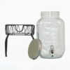 Rammento Vintage Glass Drinks Dispenser with Stand - 4L Thirst Quencher Dispenser Glass Still or Fizzy Drink Dispenser with Tap & Stand for Parti
