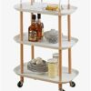 DINGZZ Home Three-layer Removable Dining Trolley Home Kitchen Storage Shelf Multi-function Utility Metal Cart (Color : Argento, Size : 1pcs)