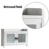 COLLECTIVE HOME - Storage Cabinet, Mini Countertop Cabinet, Distressed Wood Organizer for Kitchen Living Room Bedroom Bathroom Office with Magnet