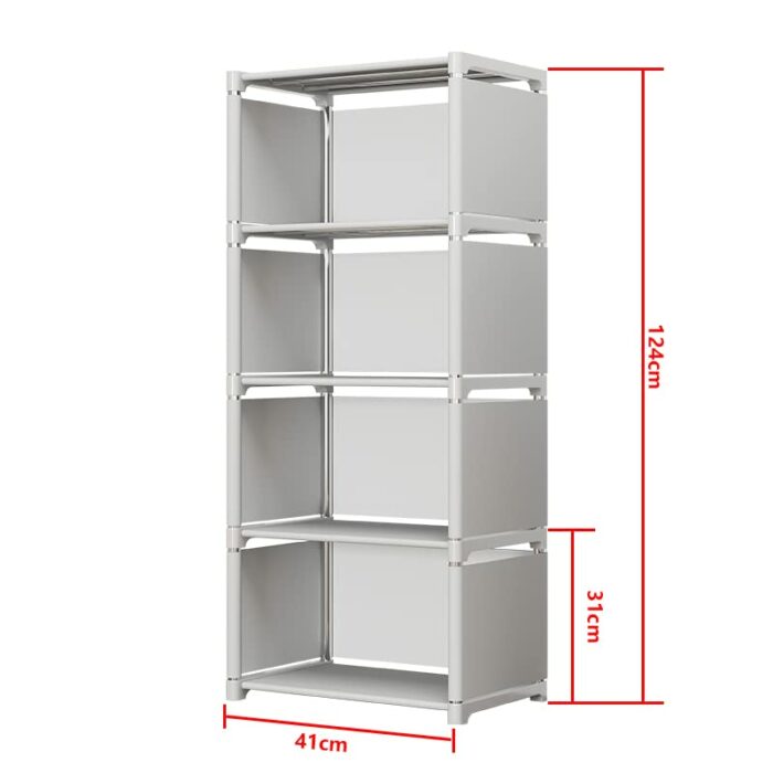 RIIPOO Storage Cube Shelves, 4-Cube Organizer Shelf for Bedroom Closet, 5-Layer Small Bookshelf, Bookcase Unit for Small Spaces