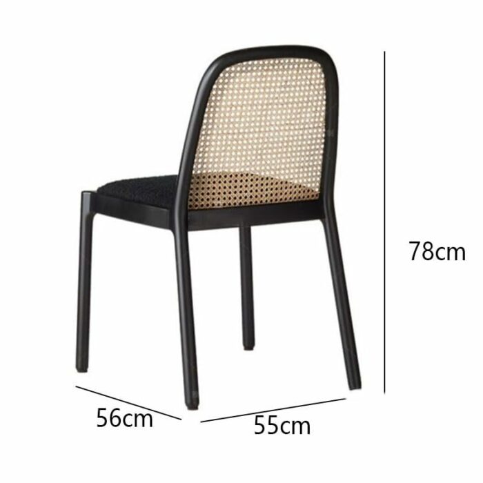 WALNUT Rattan Dining Chairs Designer Solid Wood Restaurant Chair Minimalist Backrest Single Chair Dining Room Furniture