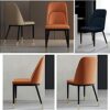 dining chair Kitchen Dining Room Furniture Chairs Dining Chairs Set Of 4 PU Leather High Back Soft Seat Retro Lounge Chairs Carbon Steel Frame Li