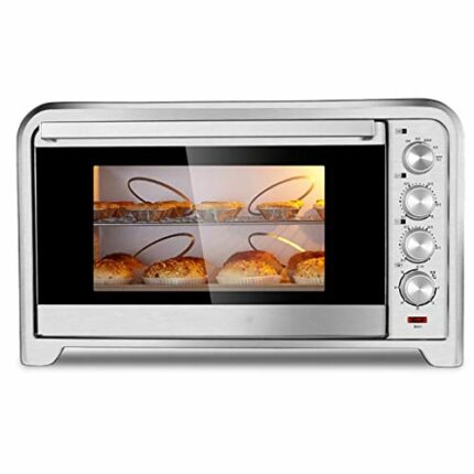 Oven Extra Wide Convection Countertop Toaster Oven, Includes Bake Pan, Broil Rack & Toasting Rack, Stainless Steel Kitchen Appliances