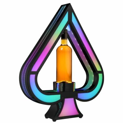 DIMEGON Glow Bar Wine Bottle Display, Ace of Spades Bottle Presenter with Multiple Lighting Modes & Remote Control, Glowing Champagne Display Sta