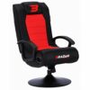 BraZen Stag 2.1 Bluetooth Ergonomic Video Pedestal Rocker Surround Sound Gaming Chairs for Kids with Speaker Subwoofer and Pedestal base - Blue
