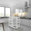 DINGZZ 4 Tier Storage Trolley Cart Kitchen Organizer Bathroom Movable Storage Shelf Wheels Household Stand Holder Furniture