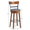 SDFGH 30.5" Barstool Swivel Pub Height Kitchen Dining Bar Chair with Rubber Wood Legs