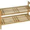 Wenko Norway System with 2 Shelves Natural White, Walnut wood, 40.5 x 27 x 69 cm