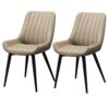 dining chair Kitchen Dining Room Furniture Chairs Dining Chairs Set Of 2 Kitchen Chairs with PU Cushion Seat Back Modern Mid Century Living Room