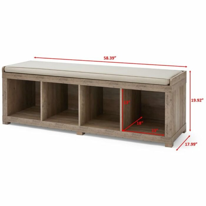 SDFGH 4-Cube Storage Bench Can Sit Shoe Rack Sitting To Change Shoes Convenient and Quick Storage Cabinet