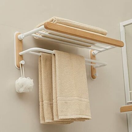 HIGOH Towel Racks,Bathroom Towel Rack Wall Mounted Towel Holder,Log Style Towel Rack,Bathroom Bathroom Rack,Wall-Mounted Bathroom Towel Holder