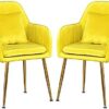 dining chair Kitchen Dining Room Furniture Chairs Kitchen Dining Chair Set Of 2 Modern Kitchen Living Room Reception Leisure Armchair with Metal