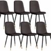 dining chair Kitchen Dining Room Furniture Chairs Dining Chairs Set Of 6 PU Leather Kitchen Chairs With Sturdy Metal Legs For Office Lounge Cafe