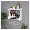 Wall-Mounted Wrought Iron Wine Glass Holder Creative Metal Display Storage Kitchen Home High Glass Holder Stylish Simplicity Tableware Bottle Hol