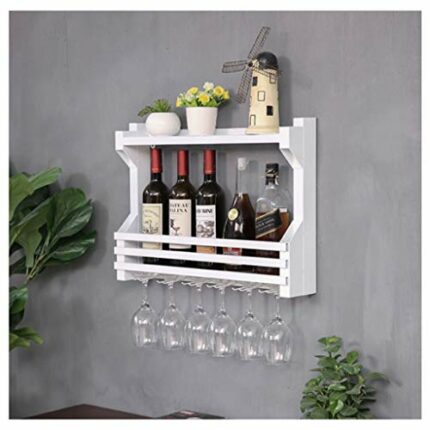 Wall-Mounted Wrought Iron Wine Glass Holder Creative Metal Display Storage Kitchen Home High Glass Holder Stylish Simplicity Tableware Bottle Hol