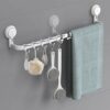 Ulinek Towel Rail Suction Cup, Bath Towel Bar 64cm / 36cm Sucker Hook No Drilling Wall Mounted Towel Rack Reusable with Powerful Force Towel Hold