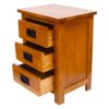 AERATI OAK Bedside Table Cabinet Bedside Chest of Drawers 3 Drawer Bedside Cupboard 56 cm Already Assembled Rustic