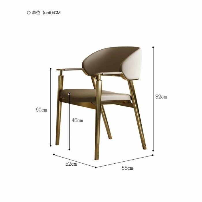 WALNUT Metal Chairs Dining Room Comfortable Armrests Relaxing Chair Adults Furniture