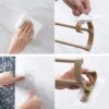 Bathroom Wall-Mounted Towel Bar with Hanging Hook Bathroom Shelf Towel Rack Two Rod Prevention Bathroom Storage Rack Shower Rack Tower Hanger