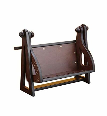 PIBM Stylish Simplicity Wine Rack Wine Rack Free Standing Wooden，Holds 4 Bottles of Red Wine and 6 Goblets, Walnut Color, 46 * 23 * 30Cm