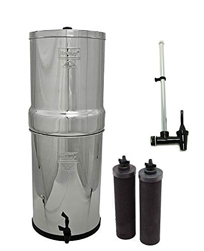 Crown Berkey Water Filter- 2 Black Berkey Filters and Water View Spigot by Berkey