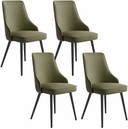 dining chair Kitchen Dining Room Furniture Chairs Dining Chairs Set Of 4,Kitchen Leather Chairs Iron Skeleton Adjustable Feet with Backrest Padde