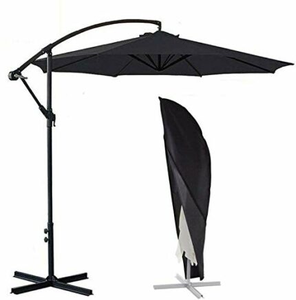 AMSAMOTION Umbrella Cover, Patio Cantilever Offset Umbrella Cover for 9ft to 13ft Cantilever Parasol Outdoor Market Umbrellas Cover with Zipper a