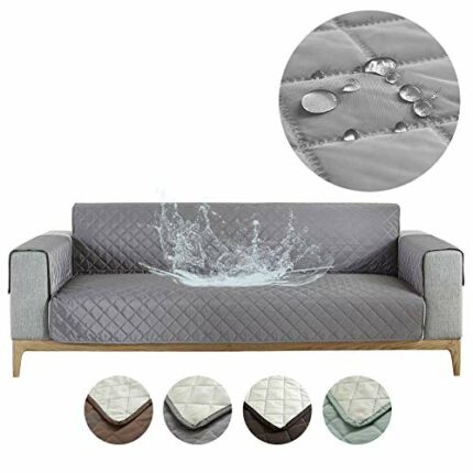 Carvapet Sofa Cover Waterproof Sofa Slipcover Water Resistant Chair Loveseat Settee Sofa Couch Furniture Cover Protector with Adjustable Elastic