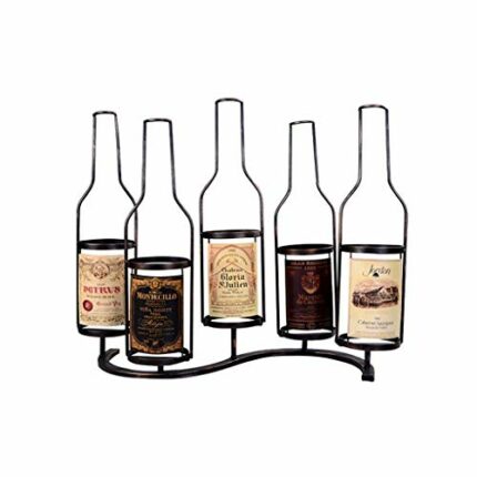 EYLINK Wine Racks,Wine Rack Wall Holder Metal for 5 Bottles | Loft Wall Shelf Storage Rack Wall-Mounted | Wine Bottle Holder