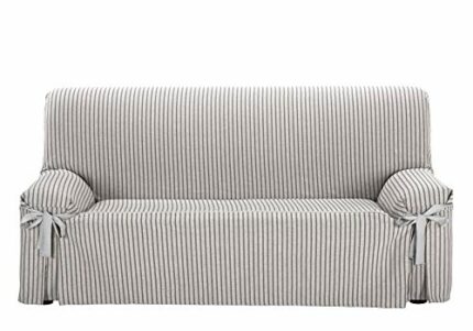 Martina Home Milan Sofa Cover with Bows 4 places 4 Seats grey