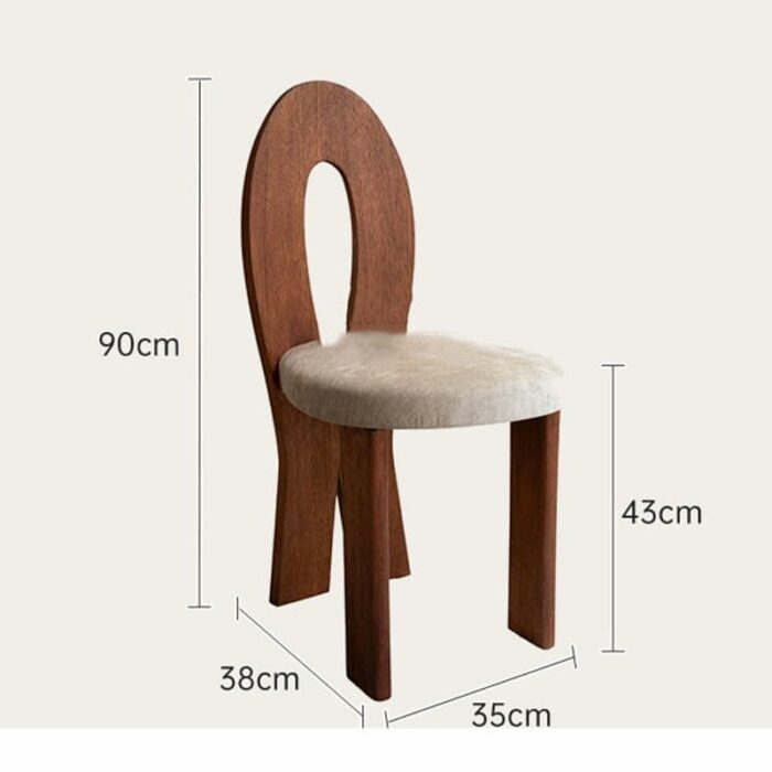 WALNUT Wood Dinning Chairs Backrest Stool Retro and Nostalgic Kitchen Furniture Chairs for Kitchen (Color : Argento, Size : Light Grey)