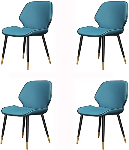 dining chair Office Reception Chairs Business Dining Chairs Set Modern Dining Chairs Set of 4 Water Proof PU Leather Side Chair with Black Metal