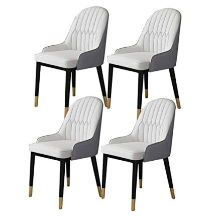 Kitchen Dining Room Furniture Chairs Kitchen Living Room Dining Chairs Set Of 4,Modern PU Leather High Back Padded Soft Seat Dining Chairs,Water
