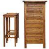 DINGZZ Bar Tables and Chairs Set Dining Room High Top Counter Height Table Set for 2 Solid Acacia Wood