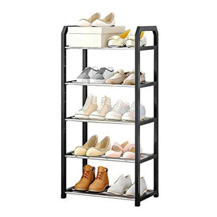 5-Tier Shoe Rack For Closet 10 Pairs Metal Free Standing Shoe Organizer Easy Assembly Shoe Storage Sturdy Shoe Shelf For Entryway, Garage, Bedroo
