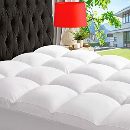 ABENE Queen Mattress Topper for Back Pain Relief, Extra Thick Mattress Pad Pillowtop, Soft Mattress Protector Cover with 8"-21" Deep Pocket, Over