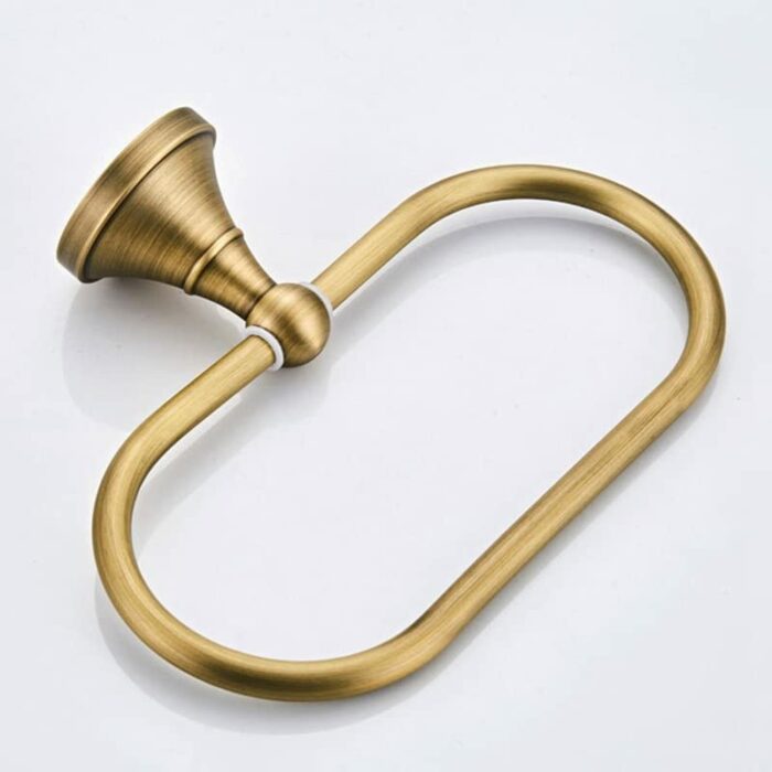 HIGOH Towel Racks, Bath Towel Holder,Bathroom Hand Towel,Hand Towel Holder,Towel,Brass Wall Mounted Ellipse Kitchen Bathroom Towel Holder,Metal V