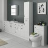 VeeBath Linx Free Standing Laundry Bathroom Cupboard High Gloss White Storage Furniture Cabinet Unit - 300 x 330mm
