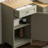 Bath Vida Priano Bathroom Cupboard 1 Door 1 Drawer Floor Standing Cabinet Drawer Unit Storage, Grey