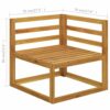 vidaXL Garden Lounge Set 5 Piece, Outdoor Sofa Set, Garden Furniture Set Corner Sofa Footrest, Farmhouse Style, with Cushions Solid Wood Acacia