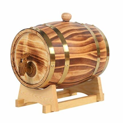 Stylish Simplicity Wine Shelf Oak Barrel Wine Barrel Wine Red Wine Barrel Household with Faucet Brewed Wine, PIBM, a, 3L