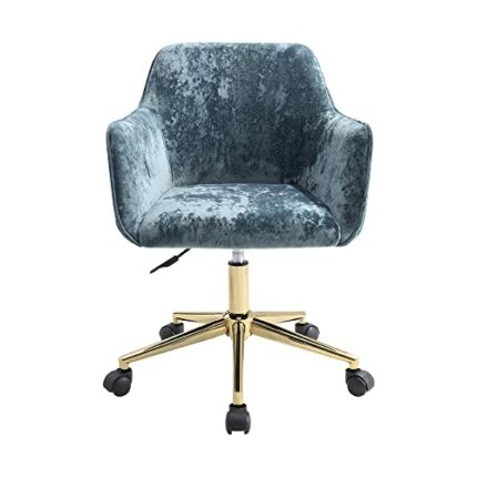 Warmiehomy Velvet Office Chair -Armchair Swivel Chair Office Desk Computer Chair Height Adjustable Chair For Office Home Living Room Bedroom (Gra