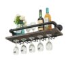 EYLINK Industrial Hanging Wine Rack Wall Mounted Wine Bottle Holder Wine Cabinet Cupboard Wine Storage Shelf Metal and Wood for Bars, Restaurants