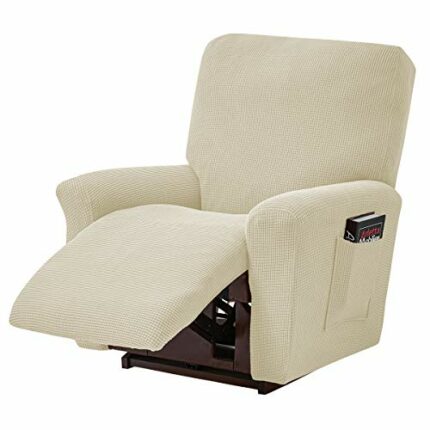 ele ELEOPTION Recliner Sofa Cover, Stretch Recliner Chair Cover, Spandex Jacquard 4-Piece Relaxing Chair Cover, Stretch Cover for Recliner Chair,