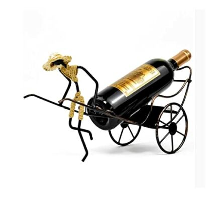 MGWYE Ostalgic Chinese style gift human rickshaw wine rack retro wrought iron wine rack home decoration wine holders