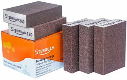 STEBRUAM 5 Pieces Sanding Sponges,Coarse and Fine Sanding Blocks -60/80/100/120/240 Grits 5 Different Specifications Sanding Pads,Washable and Re